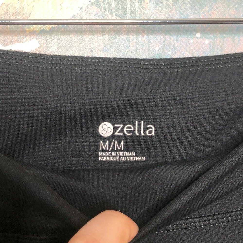 Zella Mesh Accent Leggings Size Medium Black - Picture 5 of 8